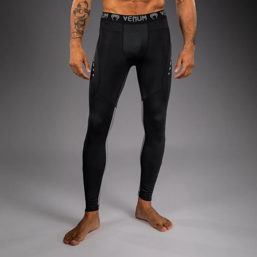 Pantalon de Compression Adrenaline Venum – Noir/Gris Argenté