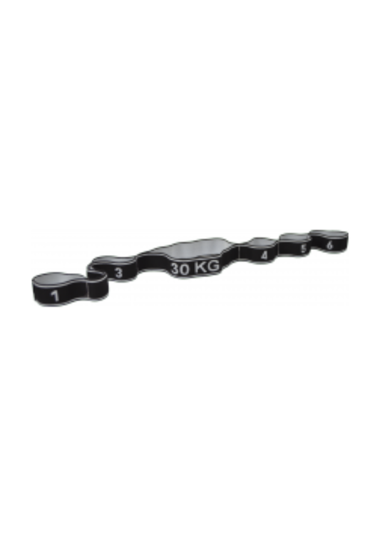 Bande élastique fitness FORCE 30 - Noir/Blanc