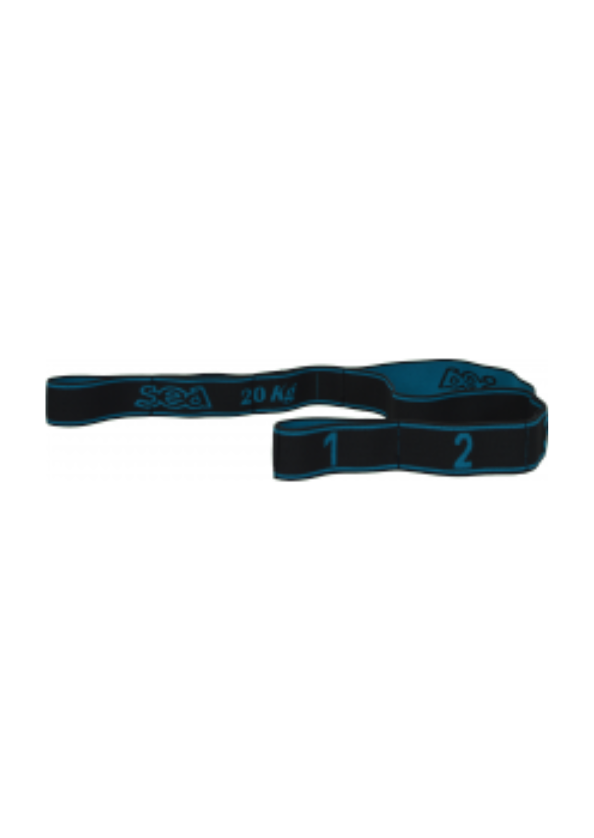 Bande élastique fitness FORCE 20 - Noir/Bleu