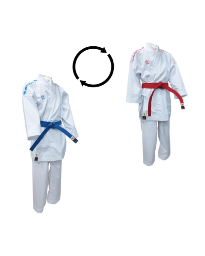 Kimono de Karate combat Wacoku WKF Réversible - Rouge/Bleu