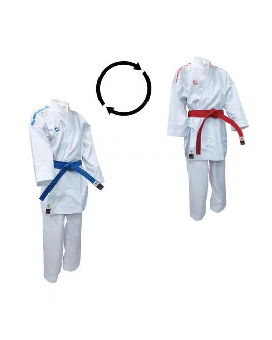 Kimono de Karate combat Wacoku WKF Réversible - Rouge/Bleu