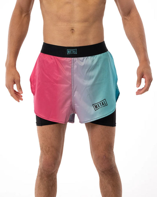 Short Miami Vibe Metal Boxe - Bleu/Rose/Noir