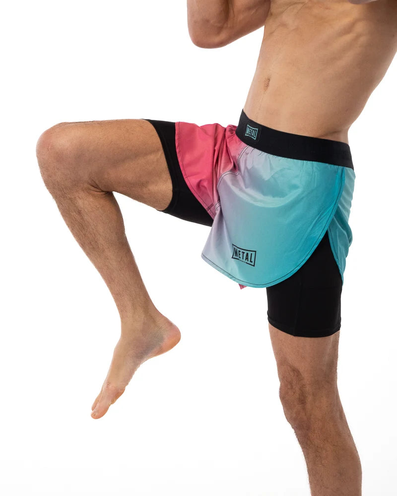 Short Miami Vibe Metal Boxe - Bleu/Rose/Noir