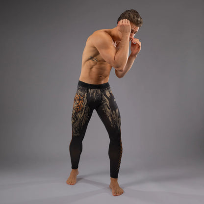 Pantalon de Compression Tiger Venum - Noir/Orange Néon
