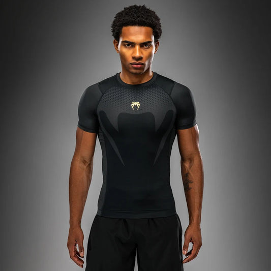 Rashguard manches courtes Attack Venum - Noir/Or
