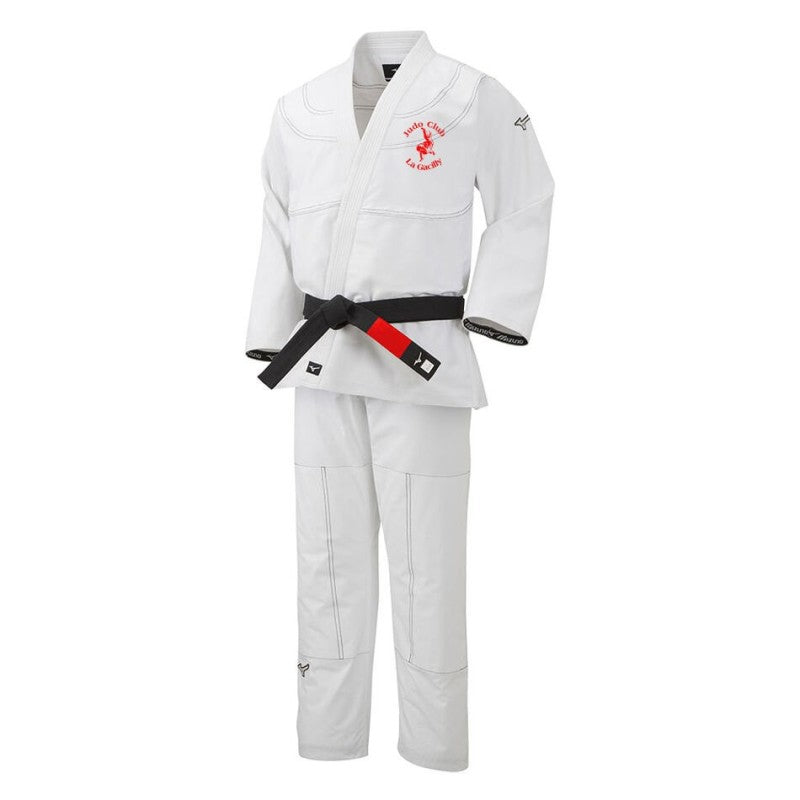 Kimono de jiu-jitsu Mizuno bleu/blanc/noir - Avec logo LA GACILLY