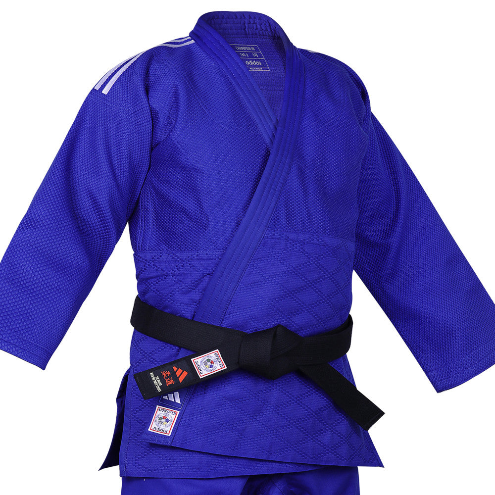 Kimono de Judo "Champion III" IJF Adidas - Slim/Bleu